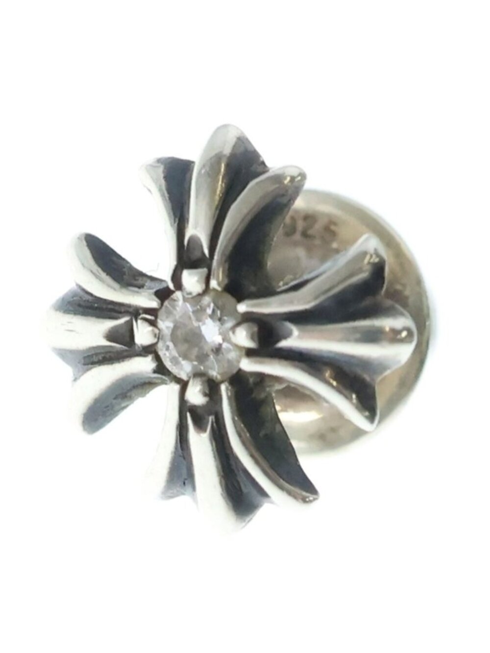 Chrome Hearts CH Pls Dia CH Plus Stud Earrings Silver